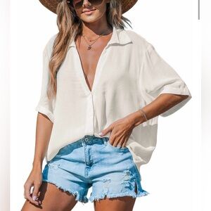 Women's Semi-Sheer Cover-Up Shirt - CUPSHE